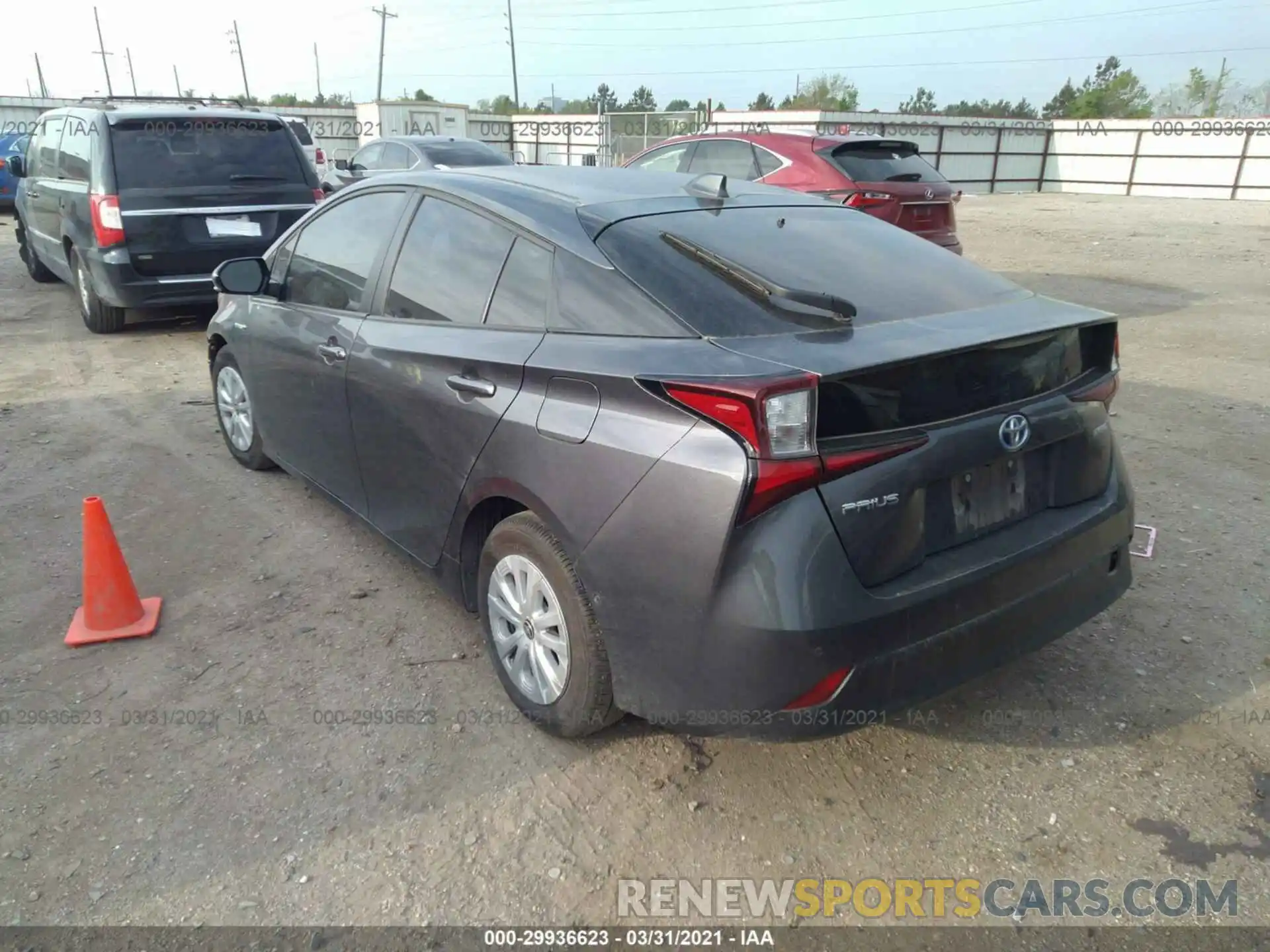 3 Photograph of a damaged car JTDKARFU9L3117888 TOYOTA PRIUS 2020