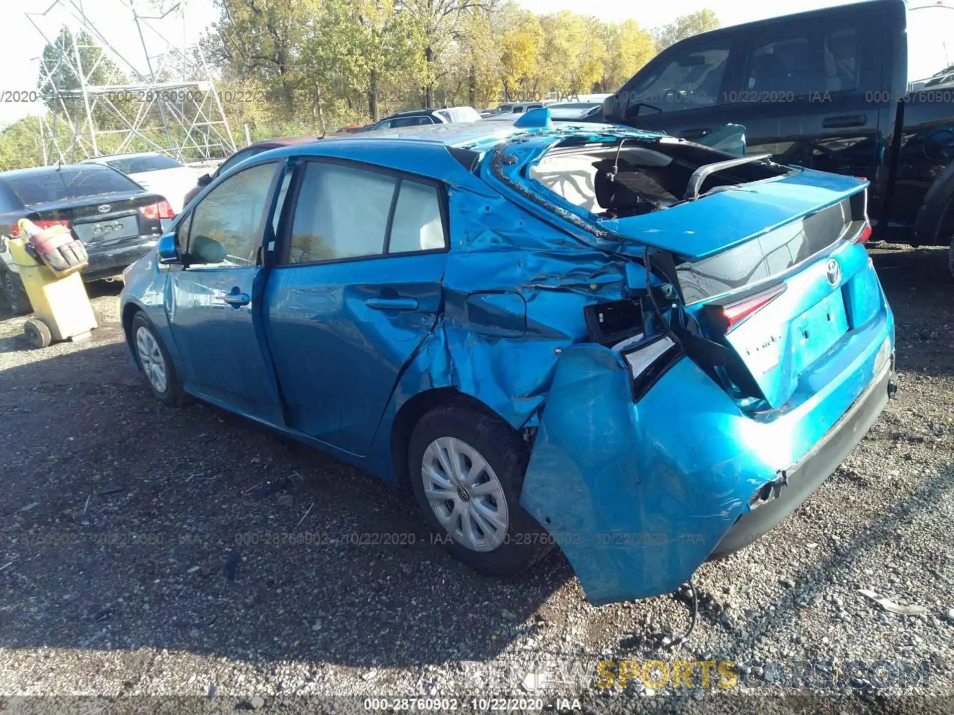 3 Фотография поврежденного автомобиля JTDKARFUXL3105832 TOYOTA PRIUS 2020