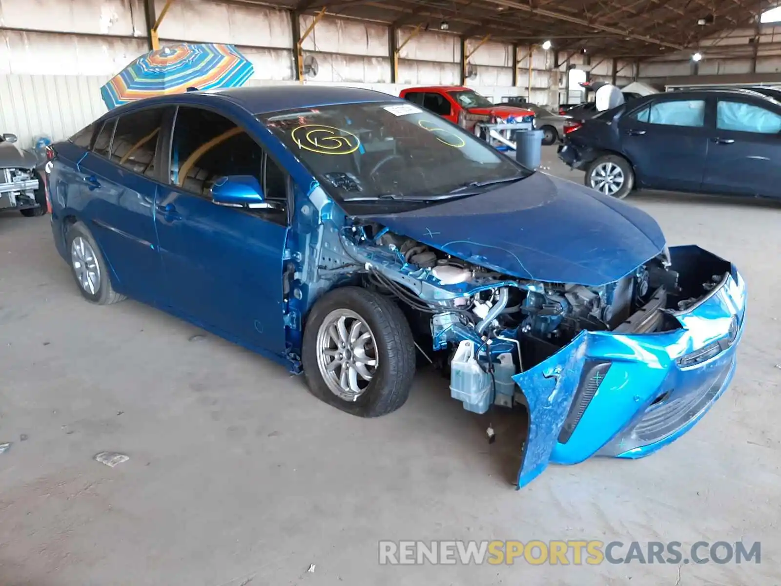 1 Photograph of a damaged car JTDKARFUXL3106866 TOYOTA PRIUS 2020