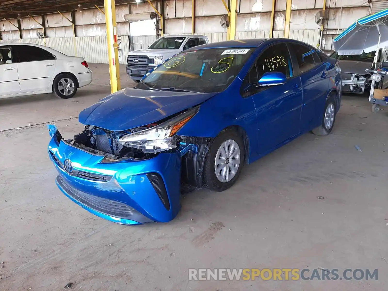 2 Photograph of a damaged car JTDKARFUXL3106866 TOYOTA PRIUS 2020