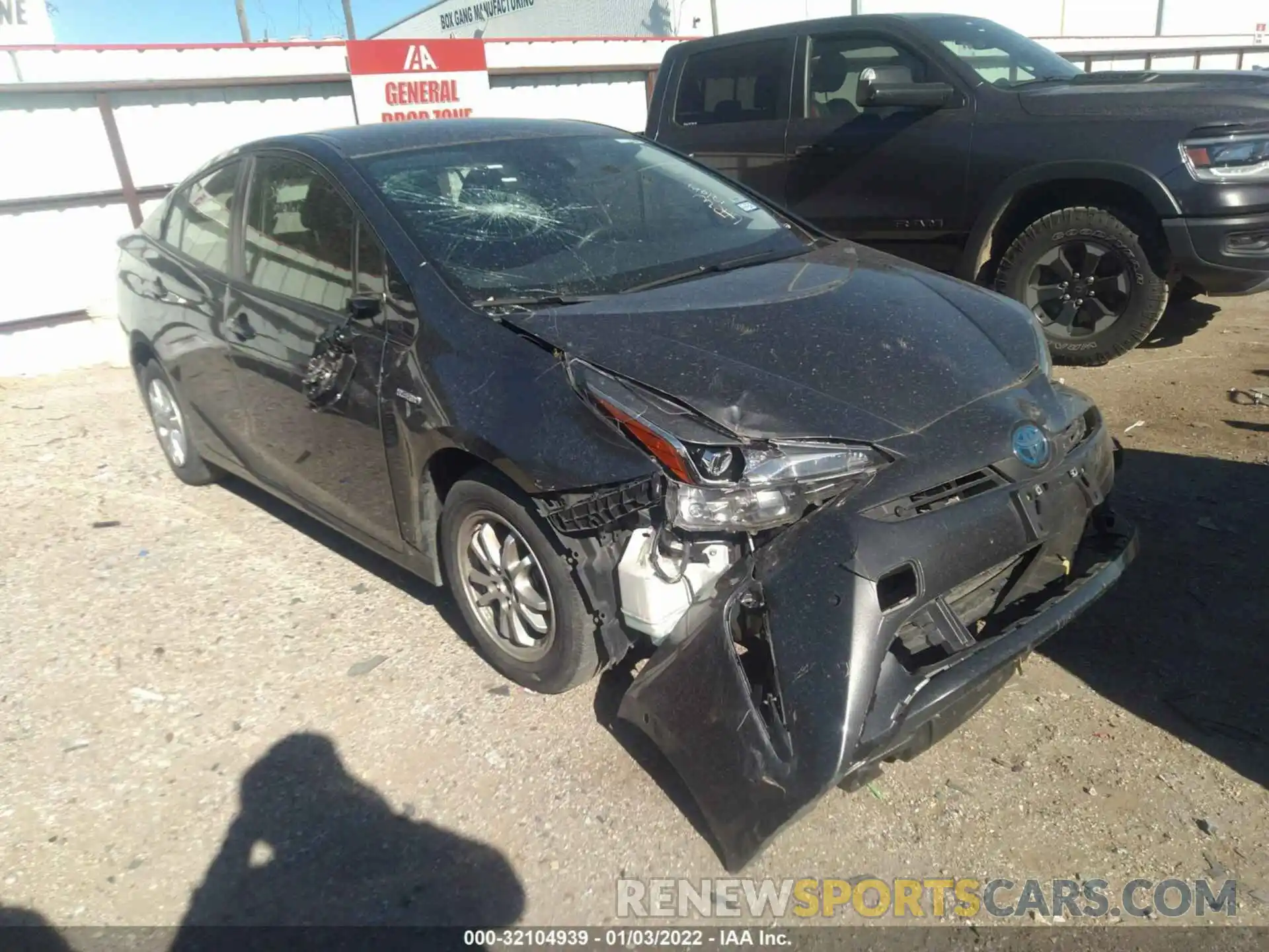 1 Photograph of a damaged car JTDKARFUXL3108861 TOYOTA PRIUS 2020