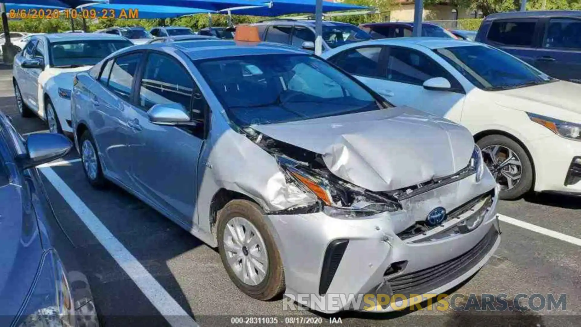 2 Photograph of a damaged car JTDKARFUXL3108942 TOYOTA PRIUS 2020