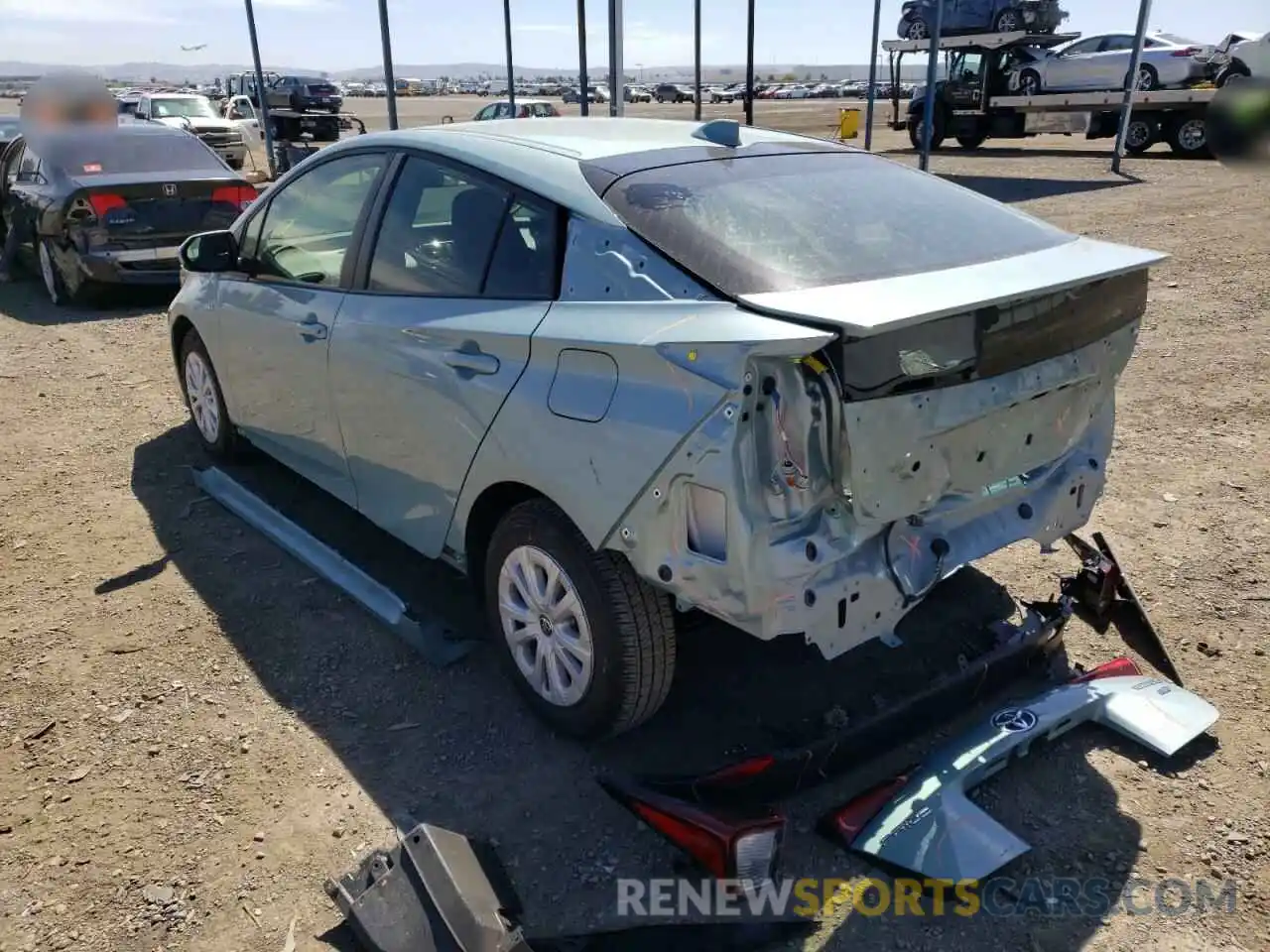 3 Photograph of a damaged car JTDKARFUXL3113509 TOYOTA PRIUS 2020