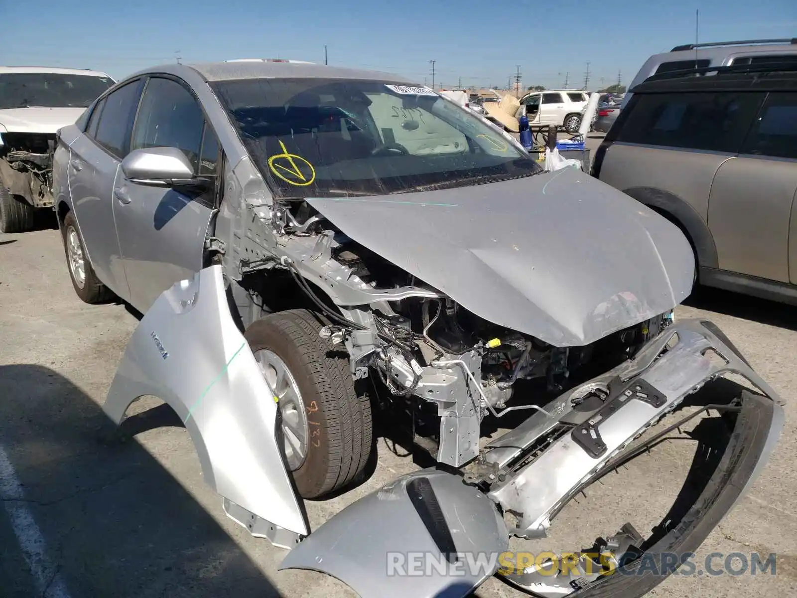 1 Photograph of a damaged car JTDKARFUXL3116376 TOYOTA PRIUS 2020