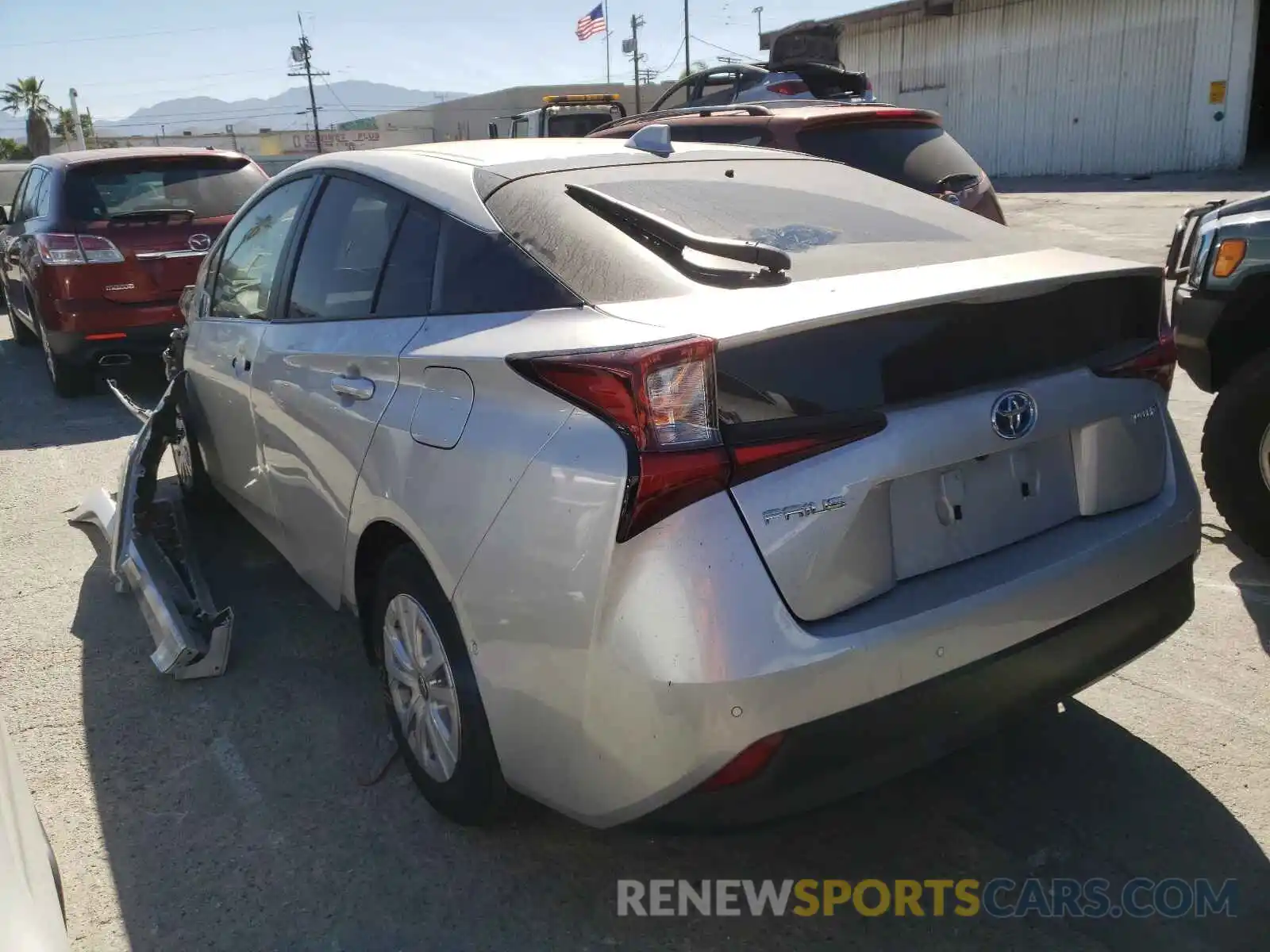 3 Photograph of a damaged car JTDKARFUXL3116376 TOYOTA PRIUS 2020