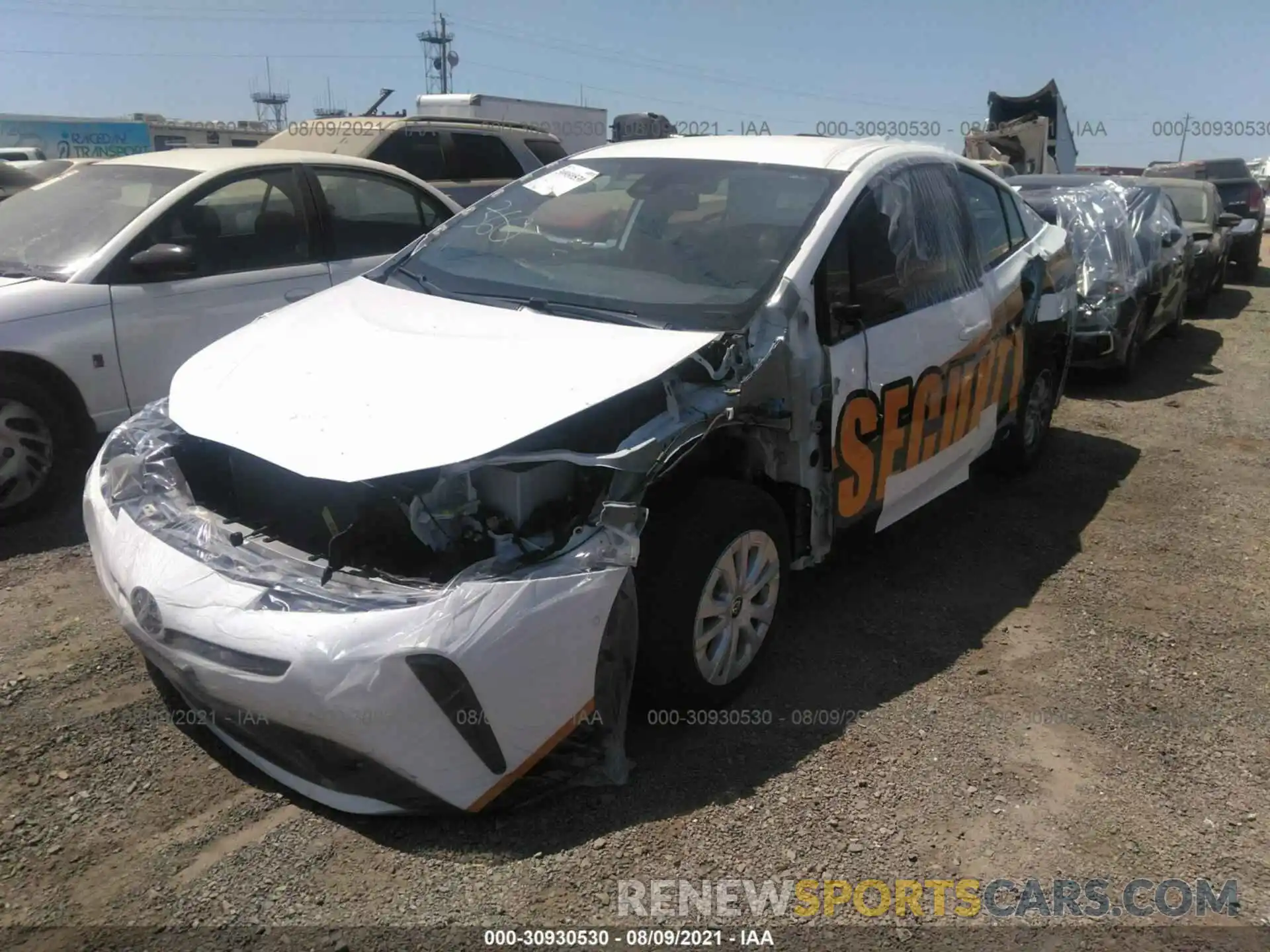 2 Photograph of a damaged car JTDKARFUXL3118774 TOYOTA PRIUS 2020