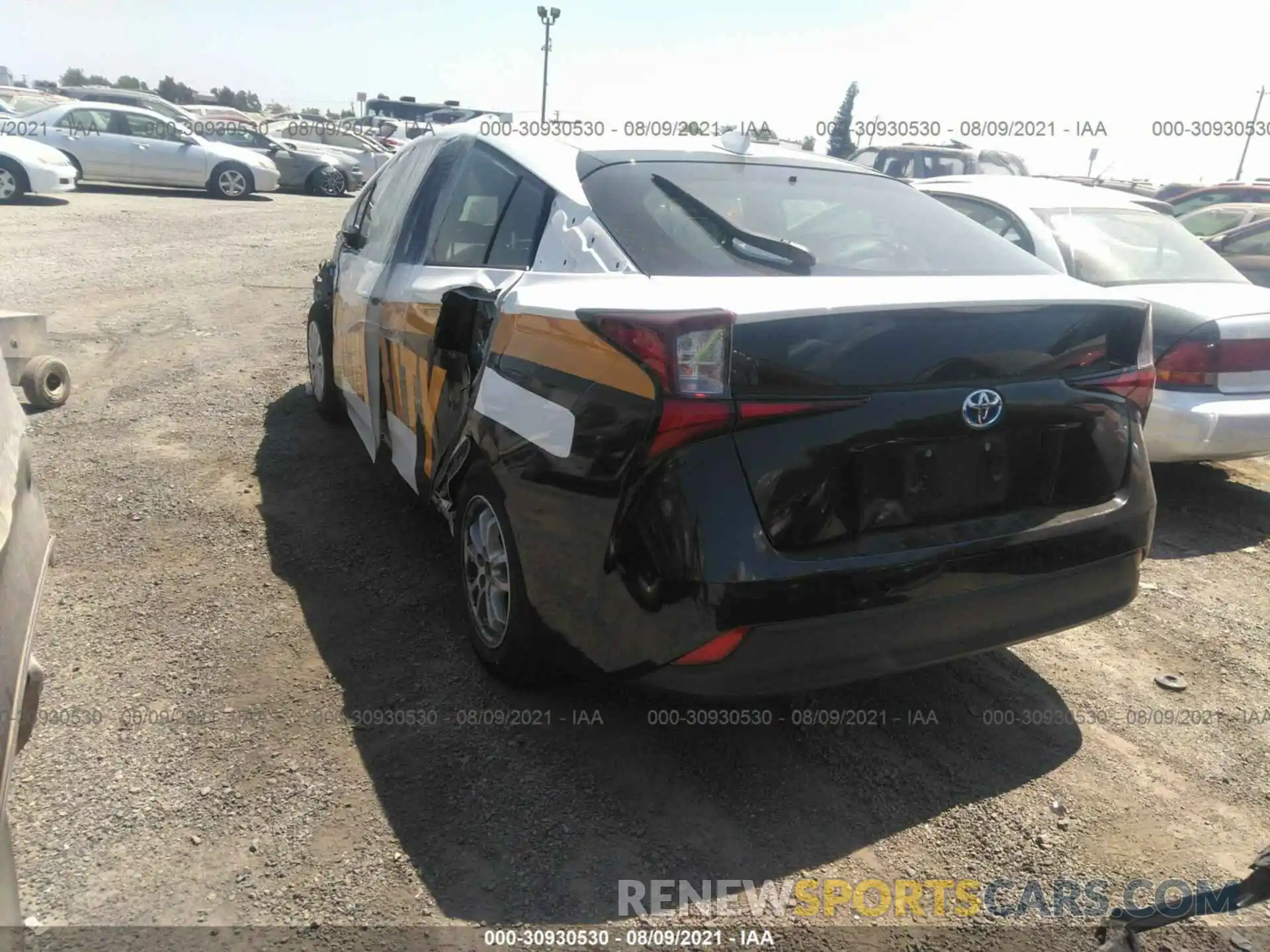 3 Photograph of a damaged car JTDKARFUXL3118774 TOYOTA PRIUS 2020