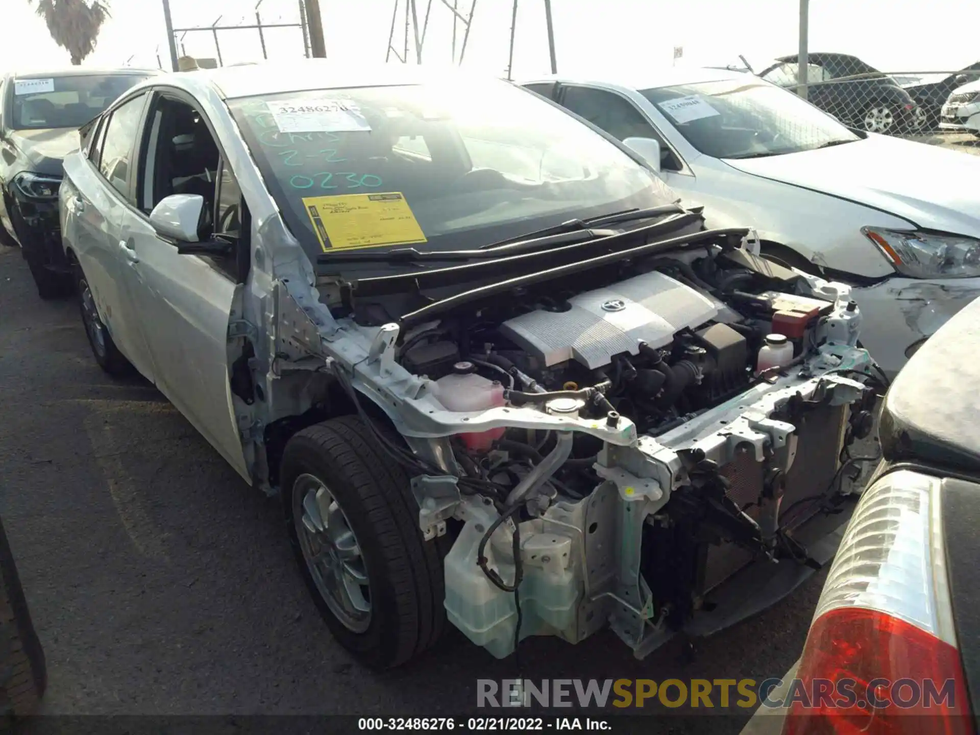 1 Photograph of a damaged car JTDKARFUXL3120024 TOYOTA PRIUS 2020