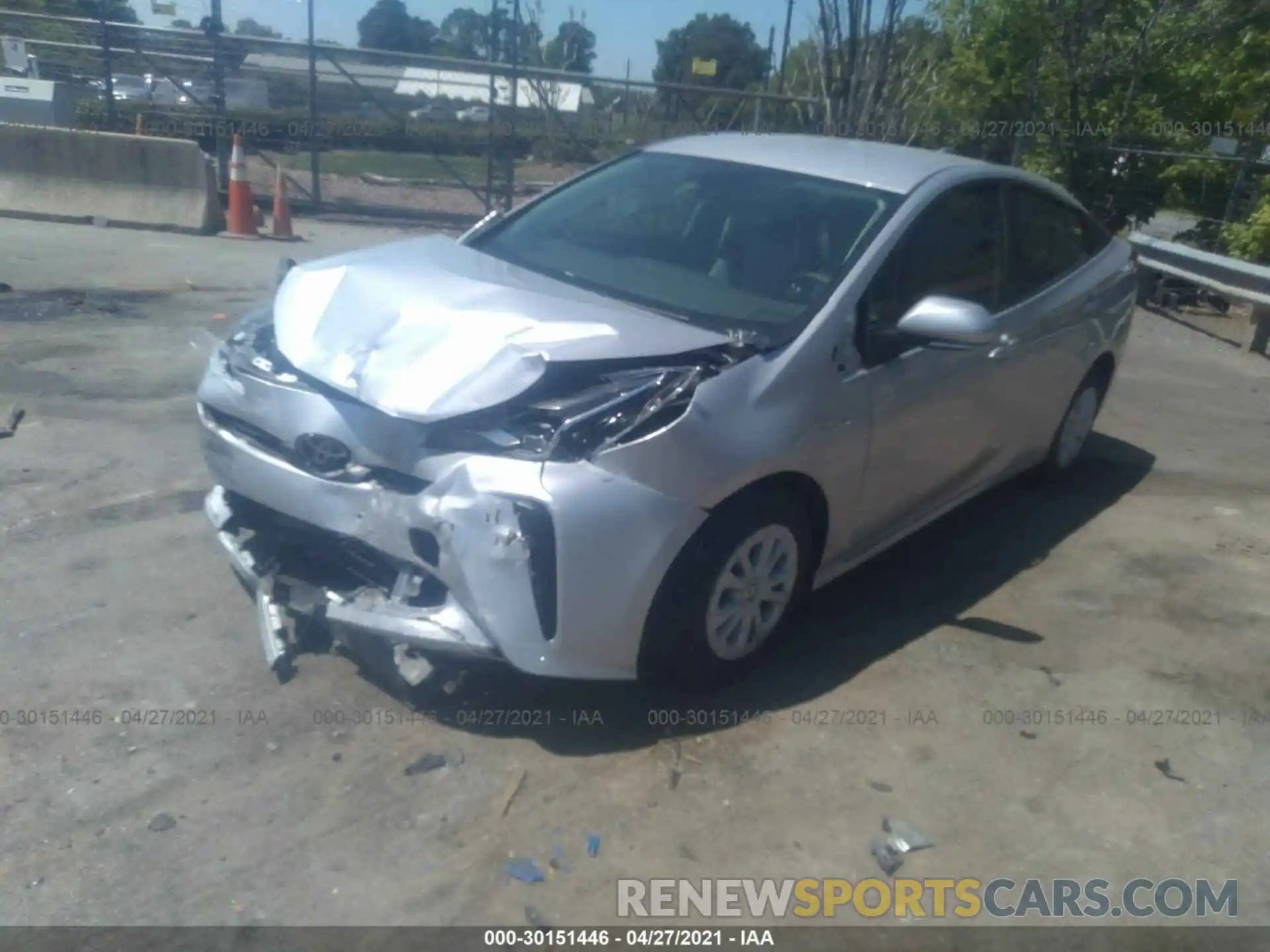 2 Photograph of a damaged car JTDKARFUXL3121626 TOYOTA PRIUS 2020