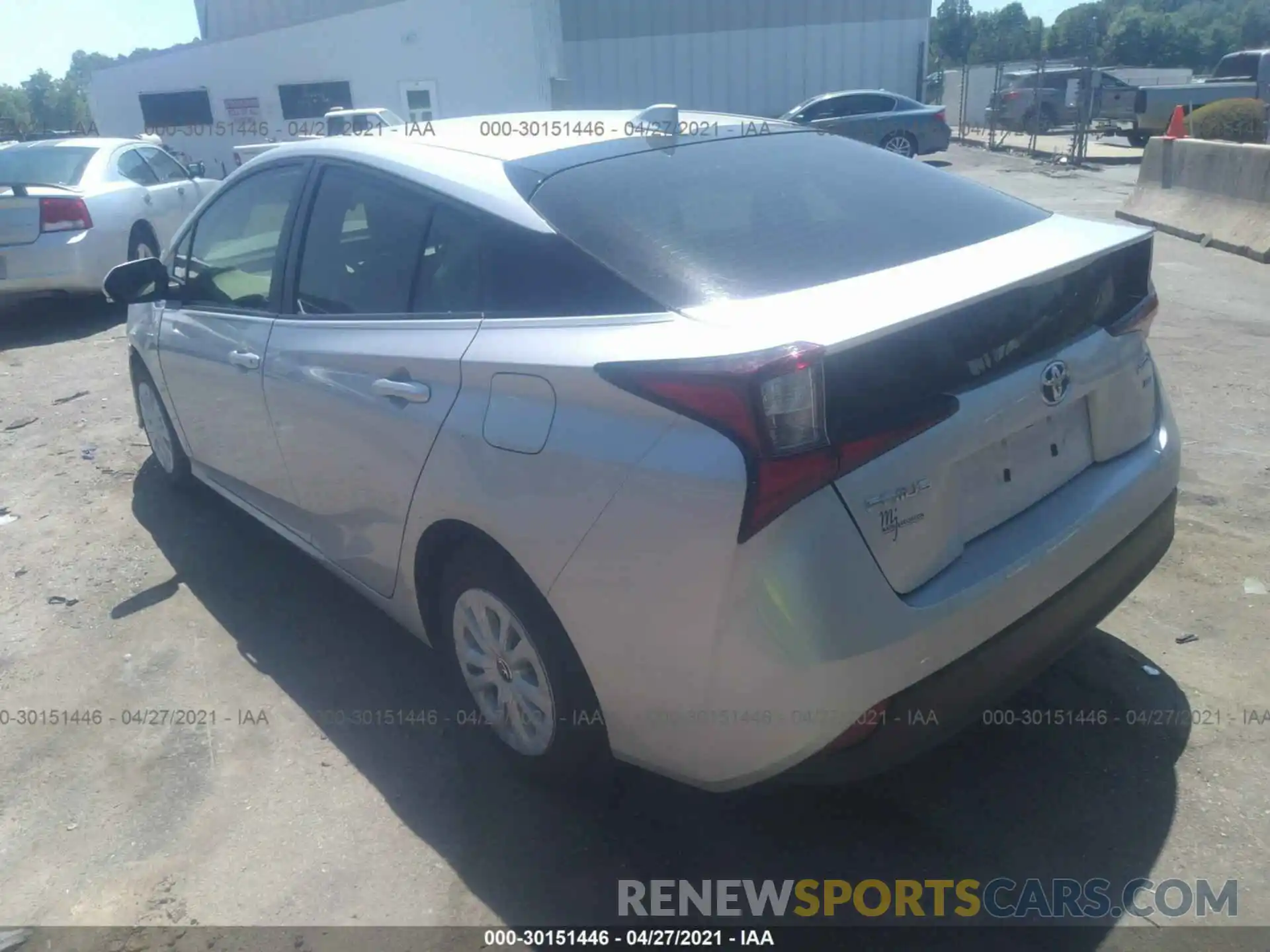 3 Photograph of a damaged car JTDKARFUXL3121626 TOYOTA PRIUS 2020