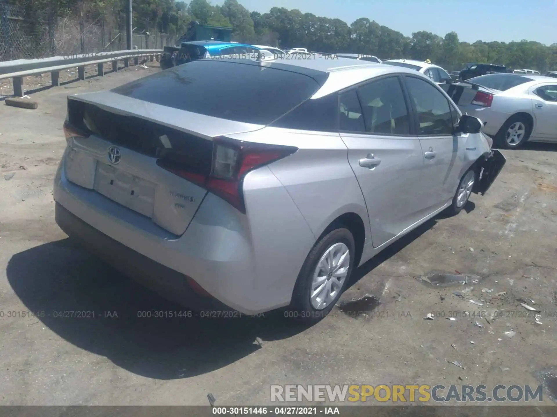 4 Photograph of a damaged car JTDKARFUXL3121626 TOYOTA PRIUS 2020