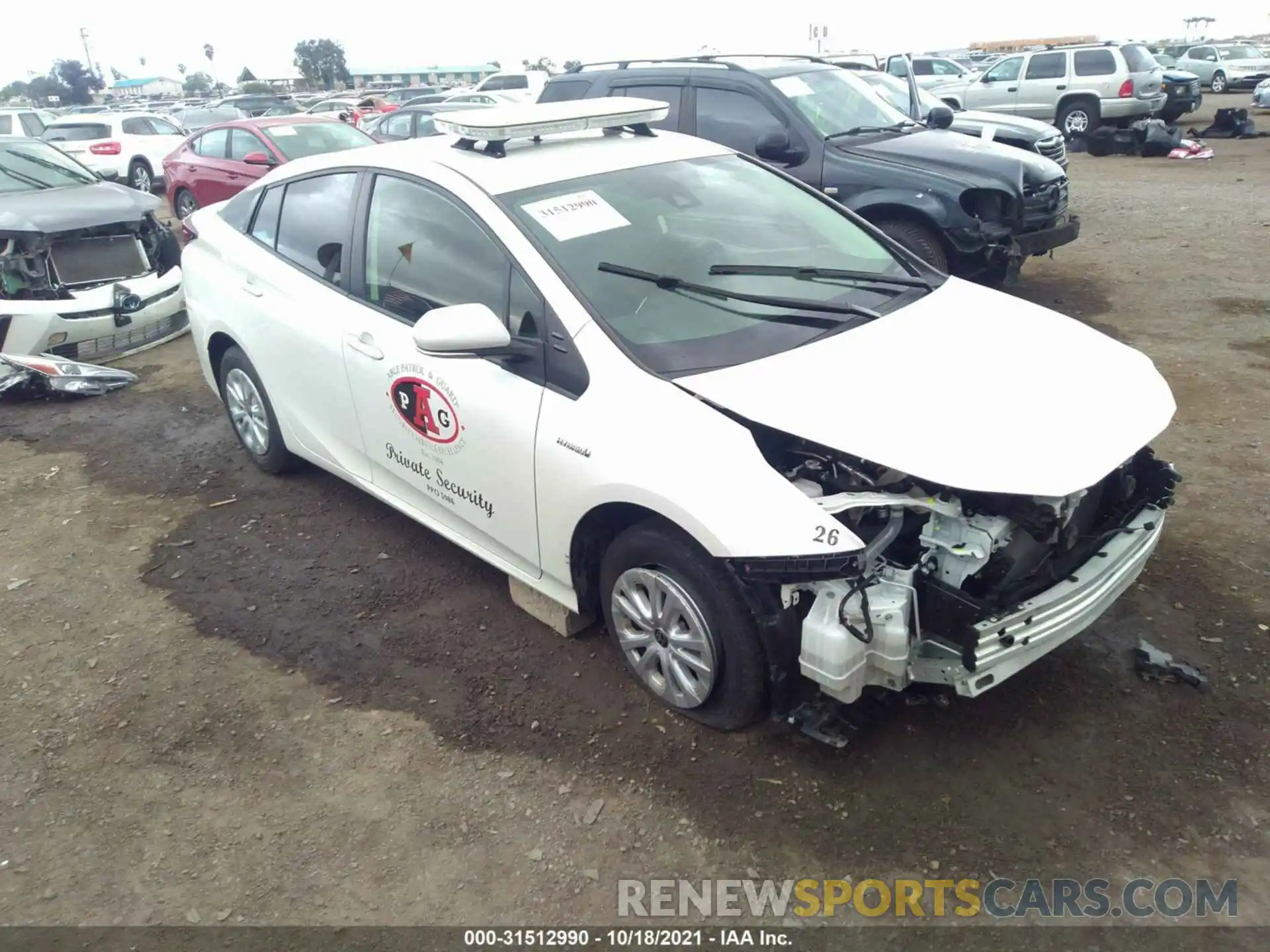 1 Photograph of a damaged car JTDKARFUXL3123490 TOYOTA PRIUS 2020