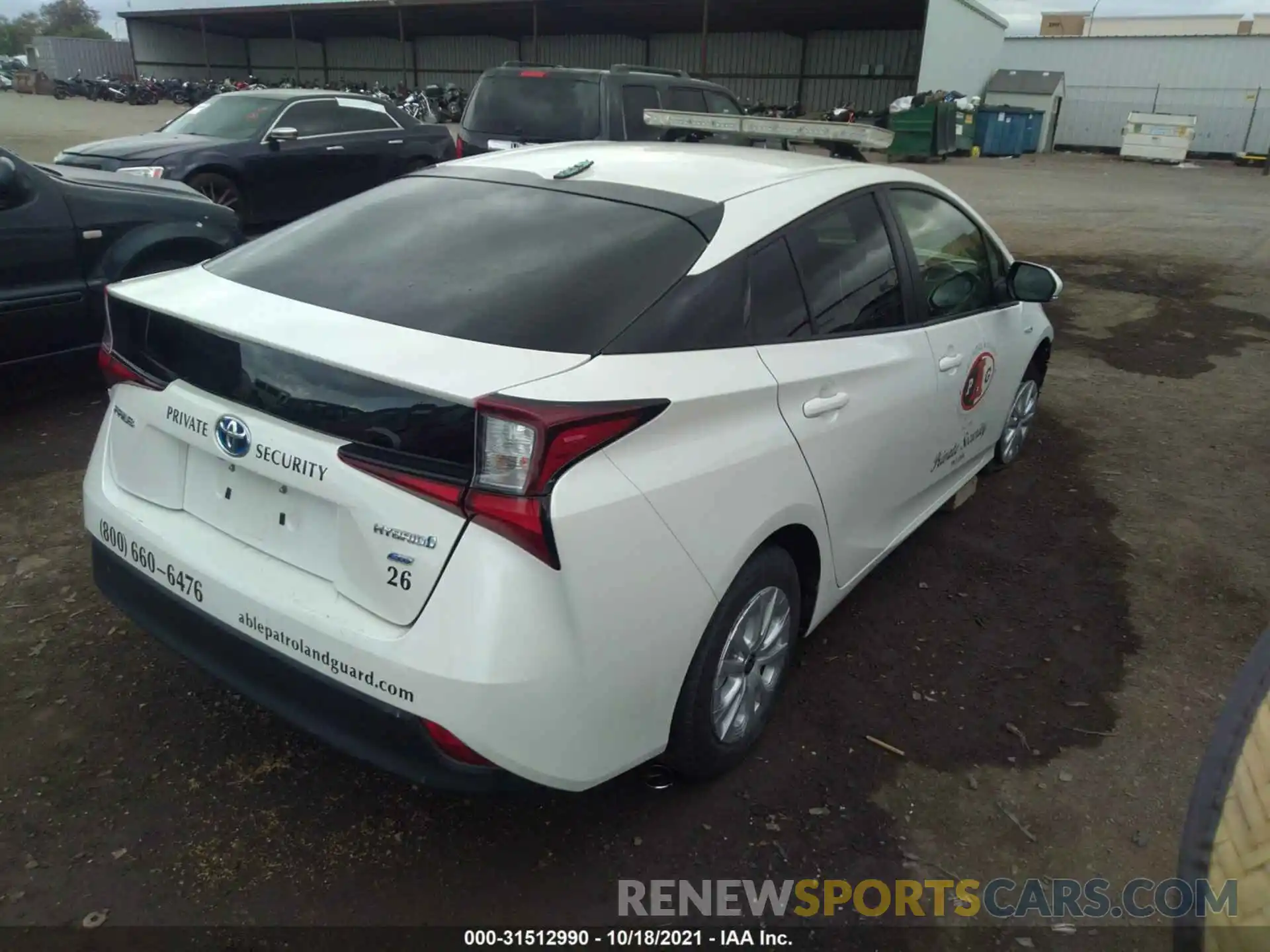 4 Фотография поврежденного автомобиля JTDKARFUXL3123490 TOYOTA PRIUS 2020