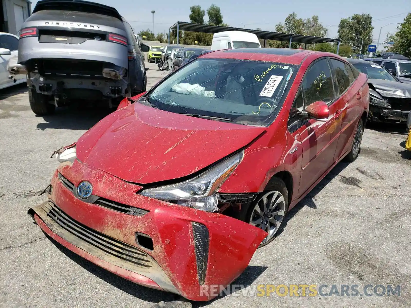 2 Photograph of a damaged car JTDKARFUXL3124297 TOYOTA PRIUS 2020