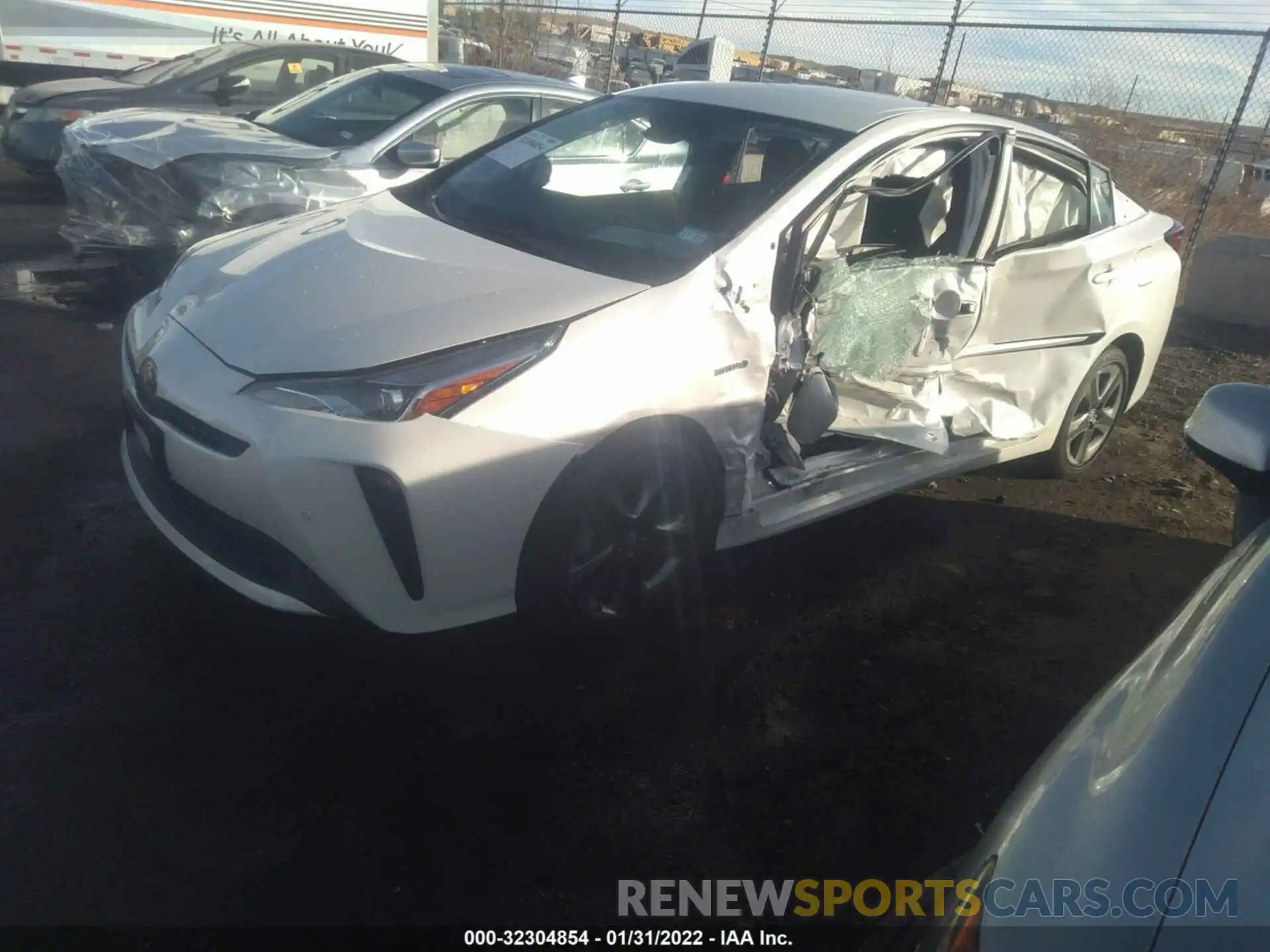 2 Photograph of a damaged car JTDKARFUXL3126454 TOYOTA PRIUS 2020