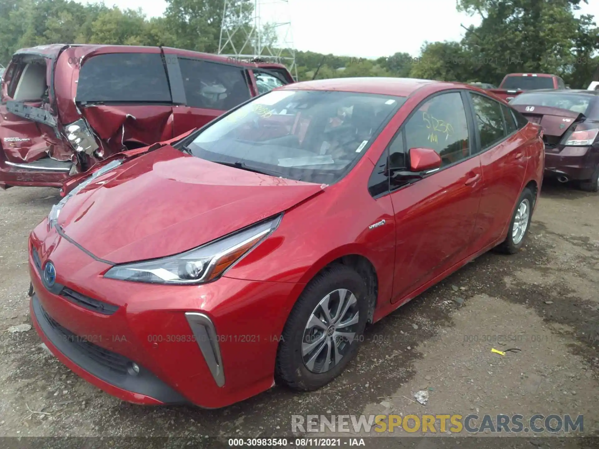 2 Photograph of a damaged car JTDL9RFU0L3019183 TOYOTA PRIUS 2020