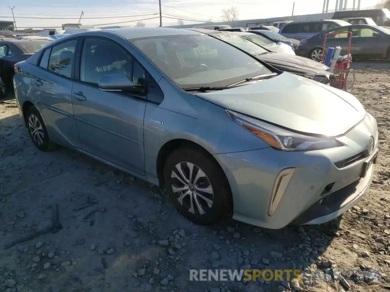 1 Photograph of a damaged car JTDL9RFU3L3021591 TOYOTA PRIUS 2020