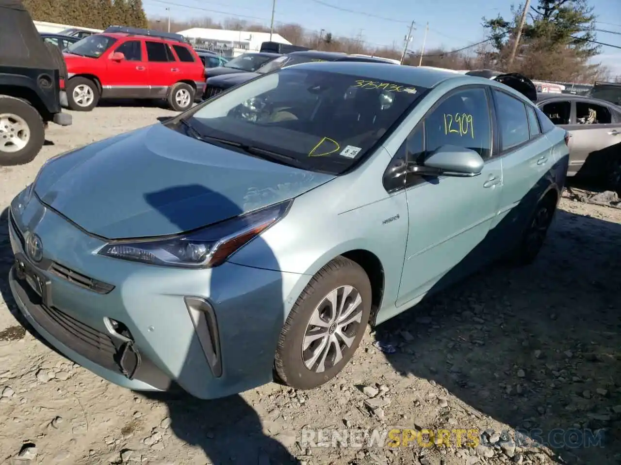 2 Photograph of a damaged car JTDL9RFU3L3021591 TOYOTA PRIUS 2020