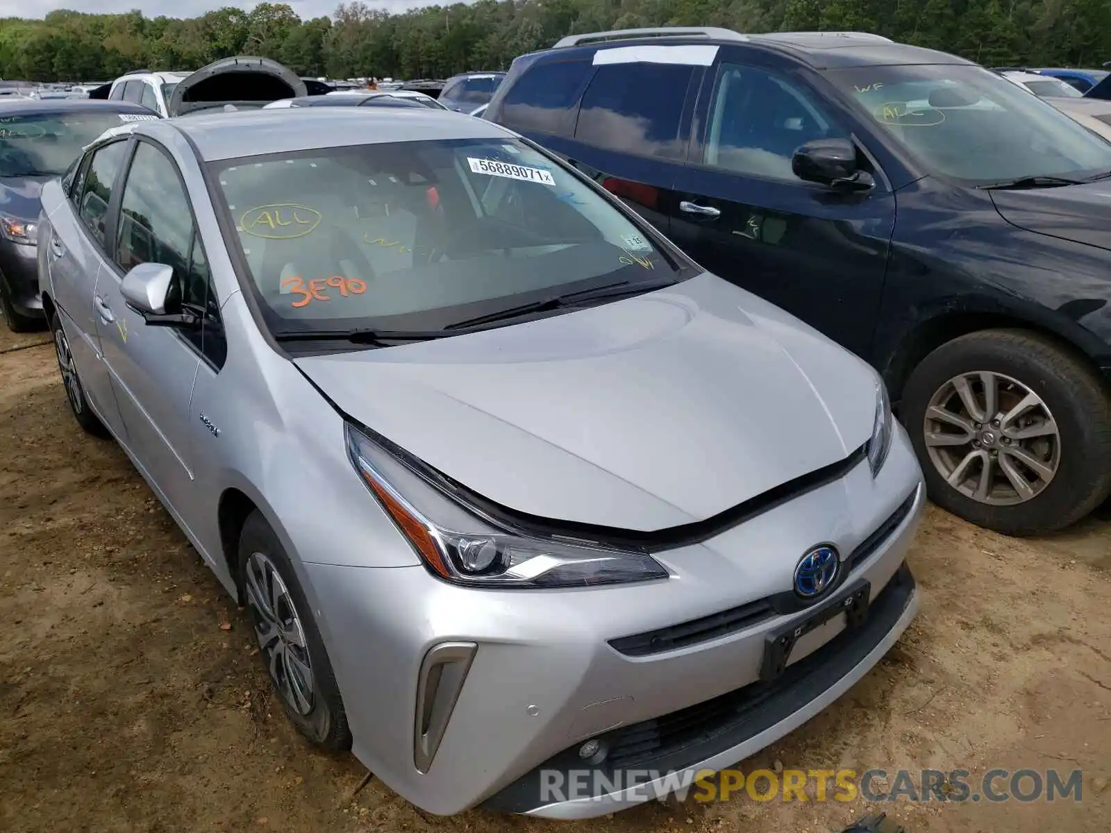 1 Photograph of a damaged car JTDL9RFU4L3016125 TOYOTA PRIUS 2020