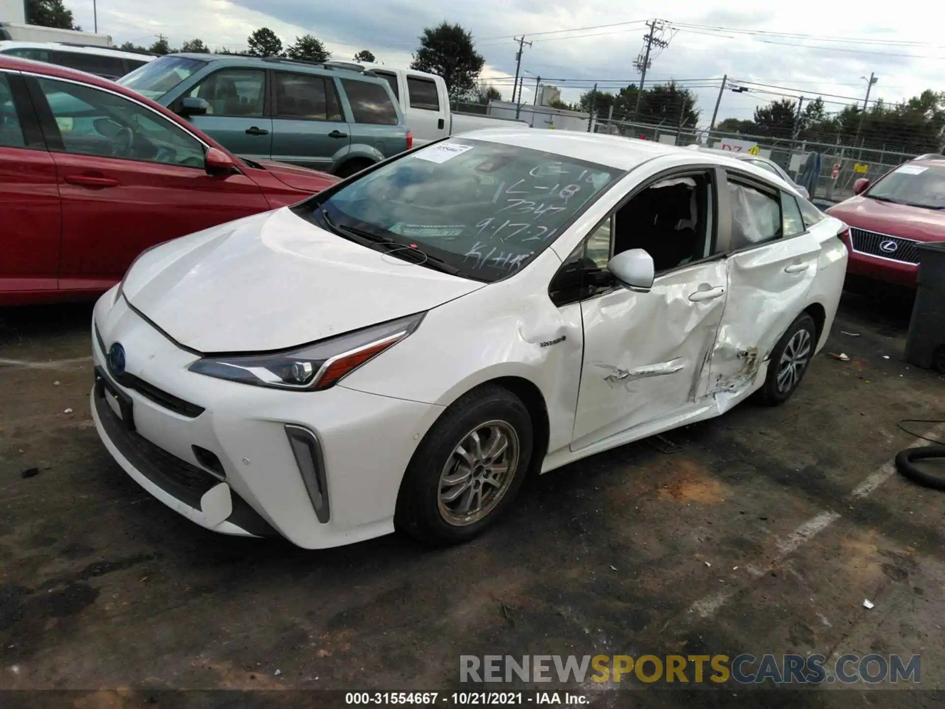 2 Photograph of a damaged car JTDL9RFU5L3017347 TOYOTA PRIUS 2020