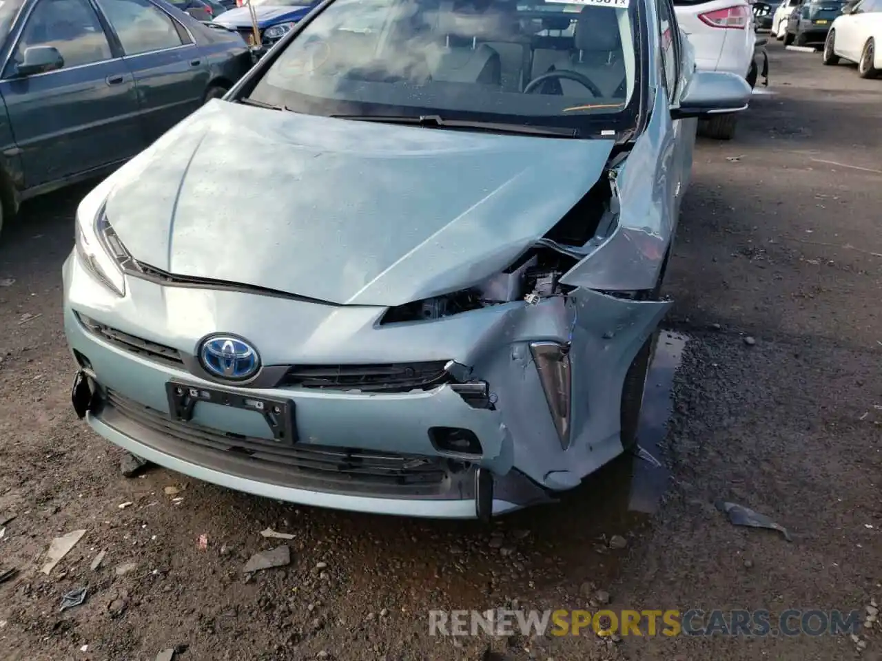 9 Photograph of a damaged car JTDL9RFU6L3013291 TOYOTA PRIUS 2020