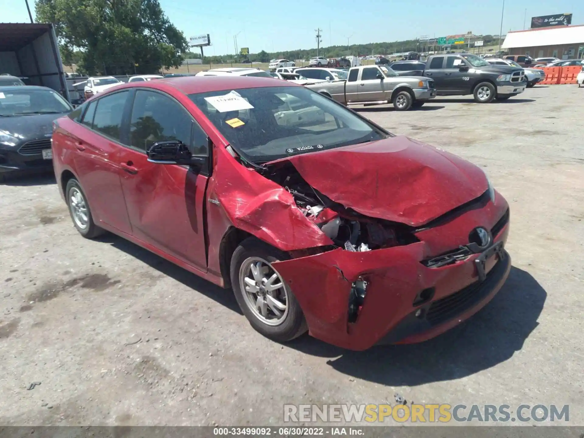 1 Photograph of a damaged car JTDL9RFU6L3020922 TOYOTA PRIUS 2020