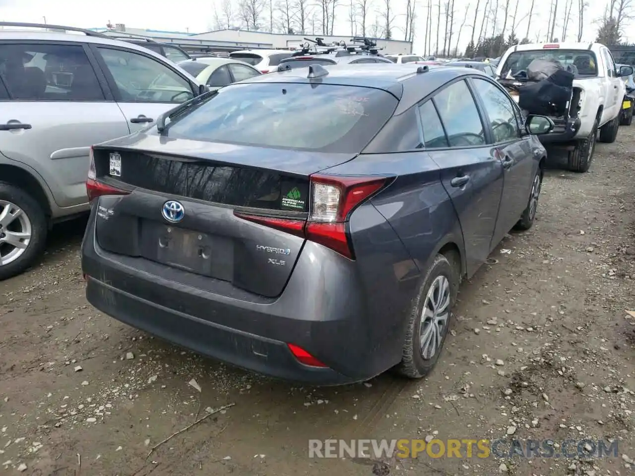 4 Photograph of a damaged car JTDL9RFU7L3013431 TOYOTA PRIUS 2020