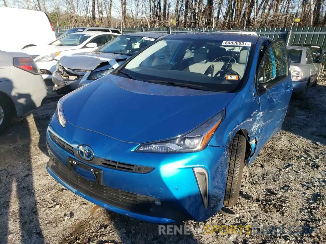 2 Photograph of a damaged car JTDL9RFU7L3016460 TOYOTA PRIUS 2020