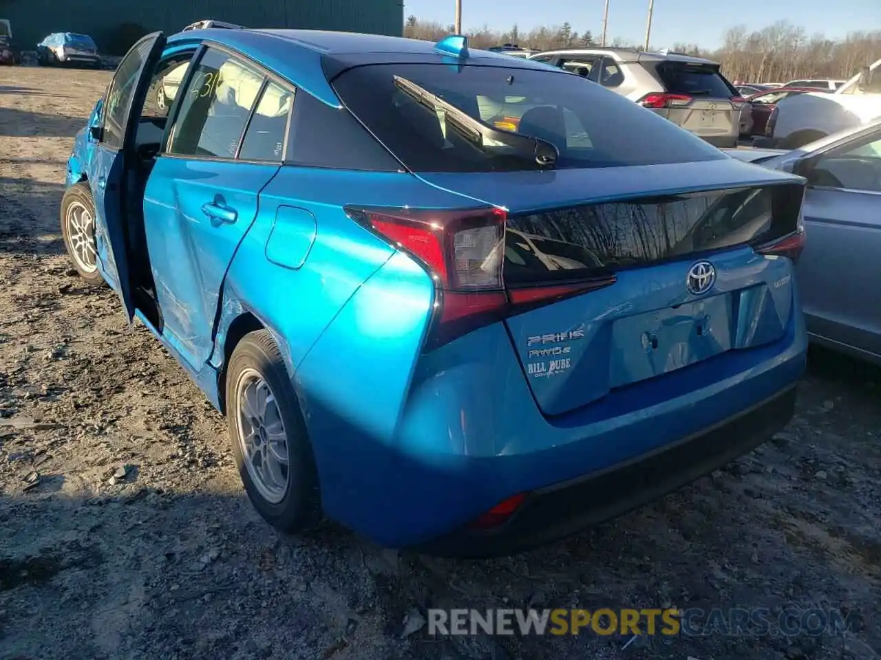 3 Photograph of a damaged car JTDL9RFU7L3016460 TOYOTA PRIUS 2020