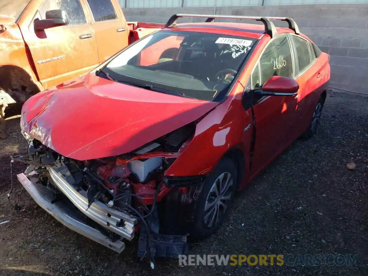 2 Photograph of a damaged car JTDL9RFU8L3017441 TOYOTA PRIUS 2020