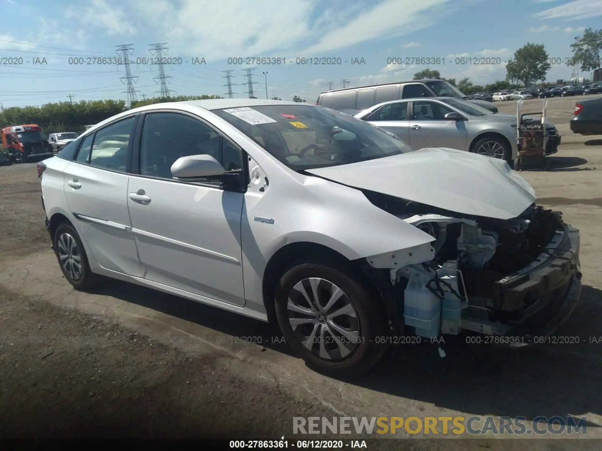 1 Photograph of a damaged car JTDL9RFUXL3****** TOYOTA PRIUS 2020