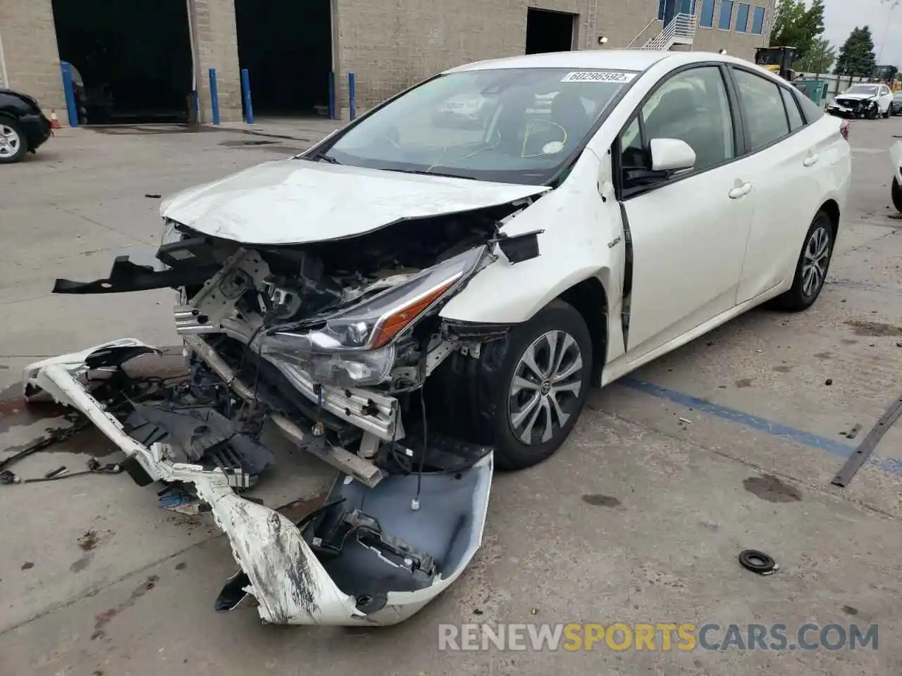 2 Photograph of a damaged car JTDL9RFUXL3017781 TOYOTA PRIUS 2020