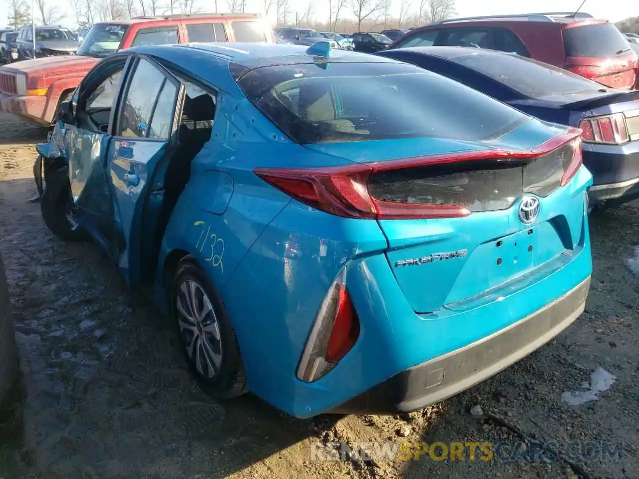 3 Photograph of a damaged car JTDKAMFP2M3192222 TOYOTA PRIUS 2021