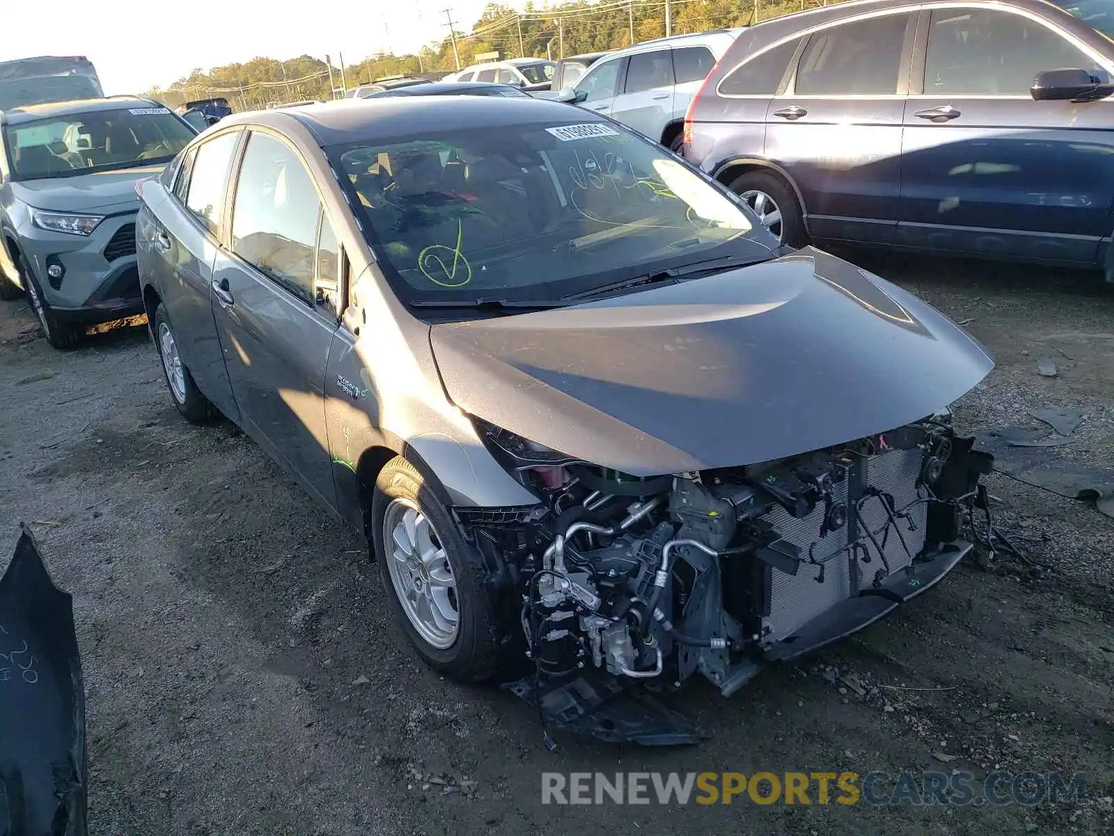 1 Photograph of a damaged car JTDKAMFP5M3193963 TOYOTA PRIUS 2021