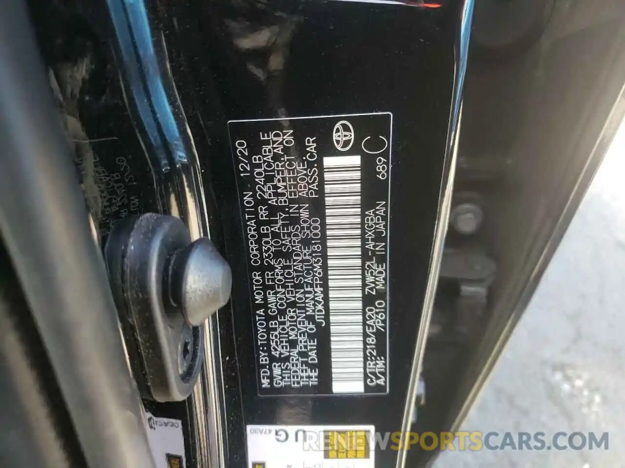 10 Photograph of a damaged car JTDKAMFP6M3181000 TOYOTA PRIUS 2021