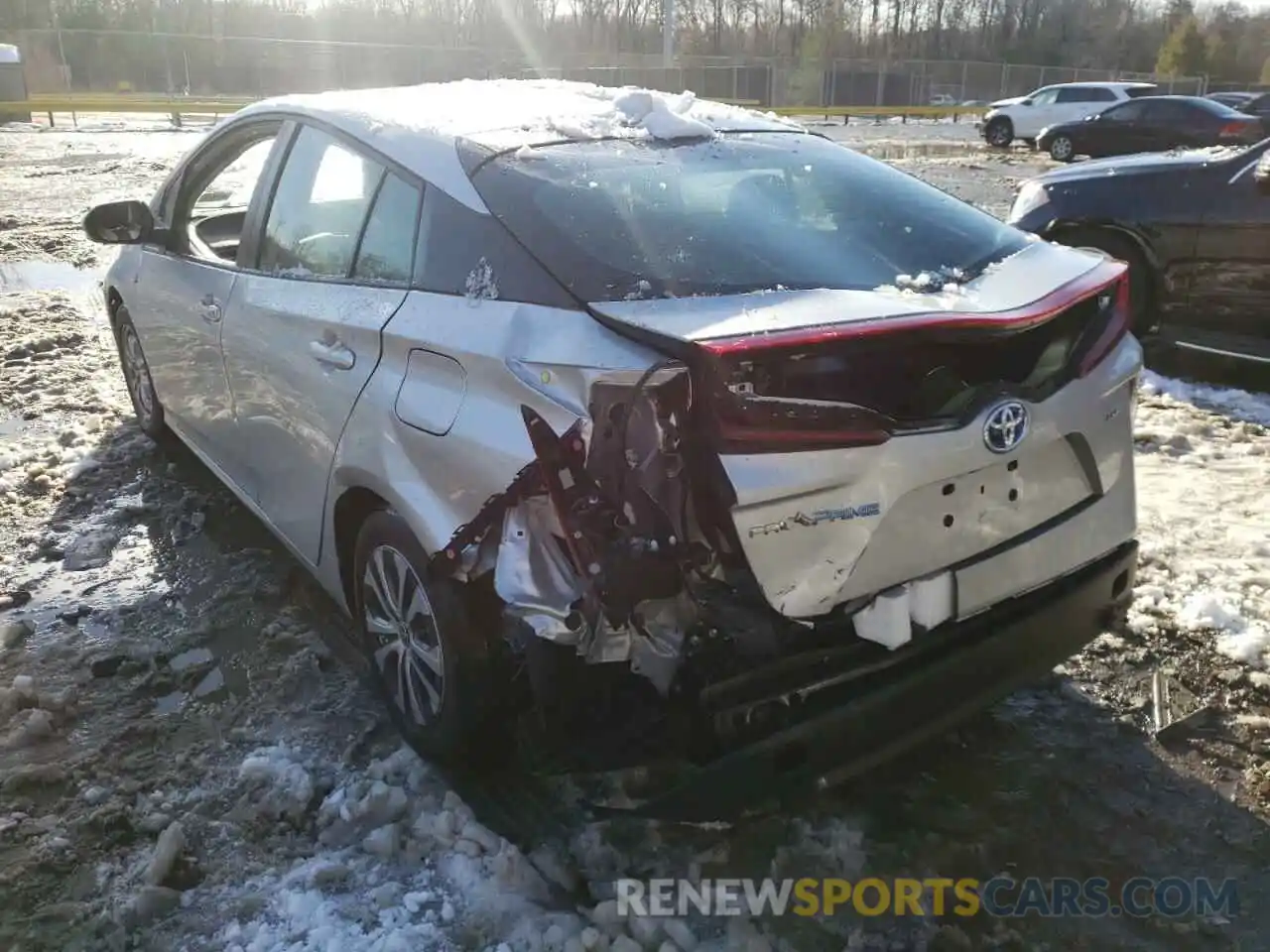 3 Photograph of a damaged car JTDKAMFP7M3192670 TOYOTA PRIUS 2021