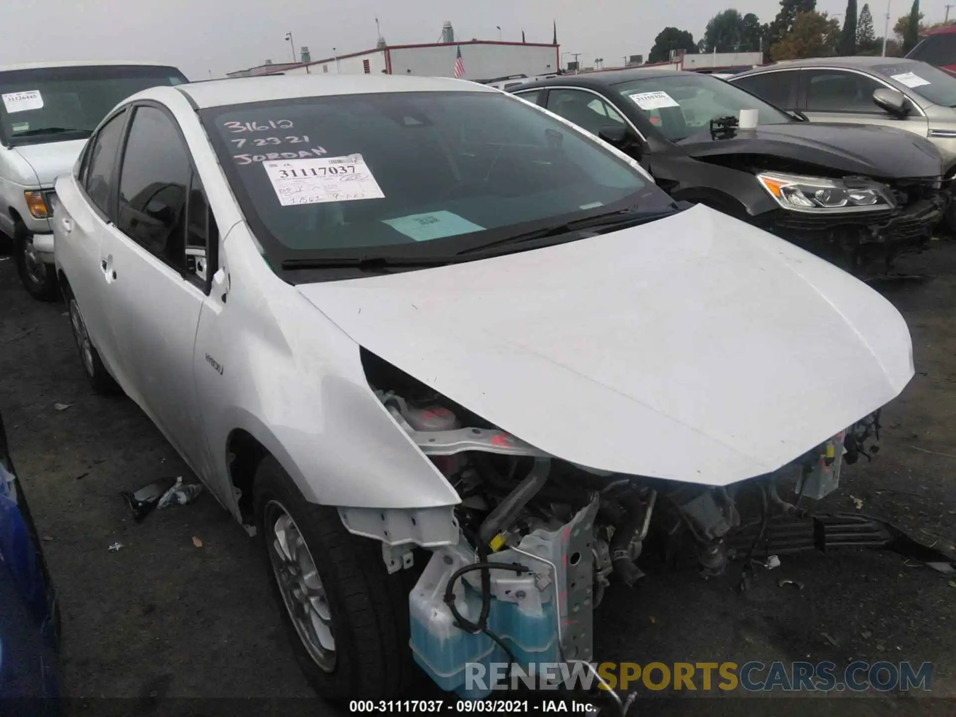 1 Photograph of a damaged car JTDKAMFU0M3127214 TOYOTA PRIUS 2021