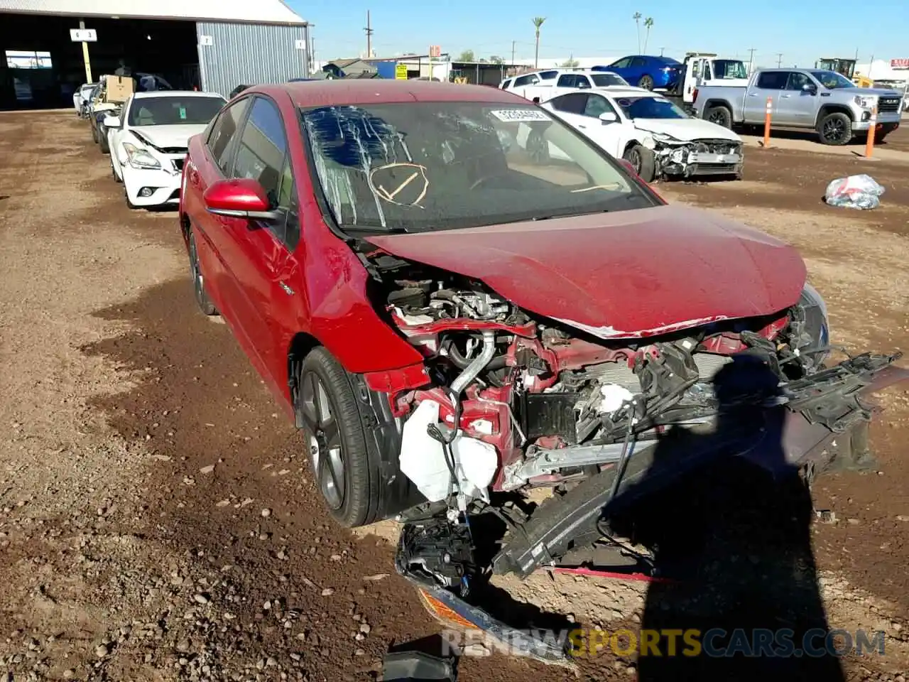 1 Photograph of a damaged car JTDKAMFU0M3132266 TOYOTA PRIUS 2021