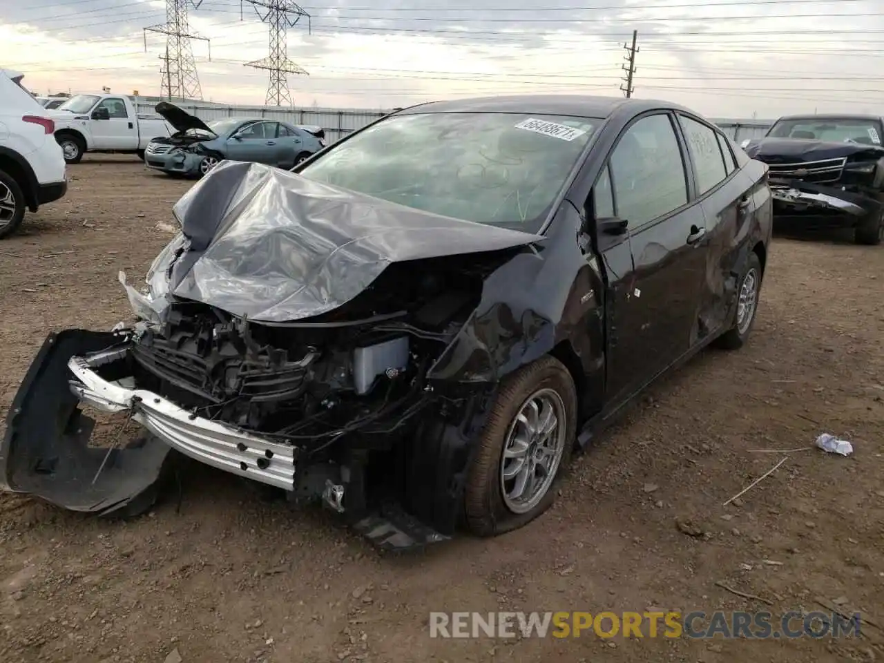 2 Фотография поврежденного автомобиля JTDKAMFU0M3143994 TOYOTA PRIUS 2021