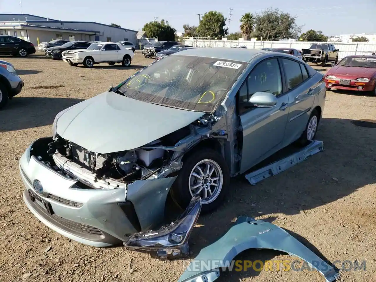 2 Photograph of a damaged car JTDKAMFU1M3127450 TOYOTA PRIUS 2021