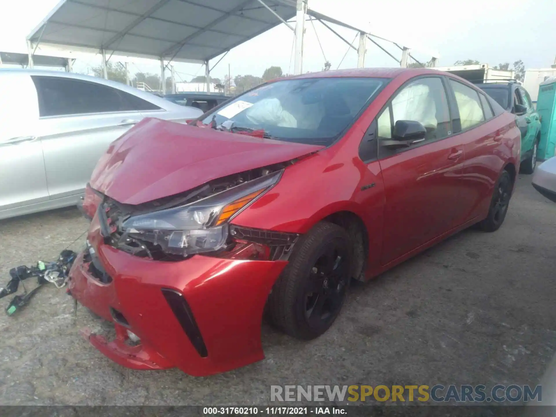 2 Photograph of a damaged car JTDKAMFU1M3129201 TOYOTA PRIUS 2021