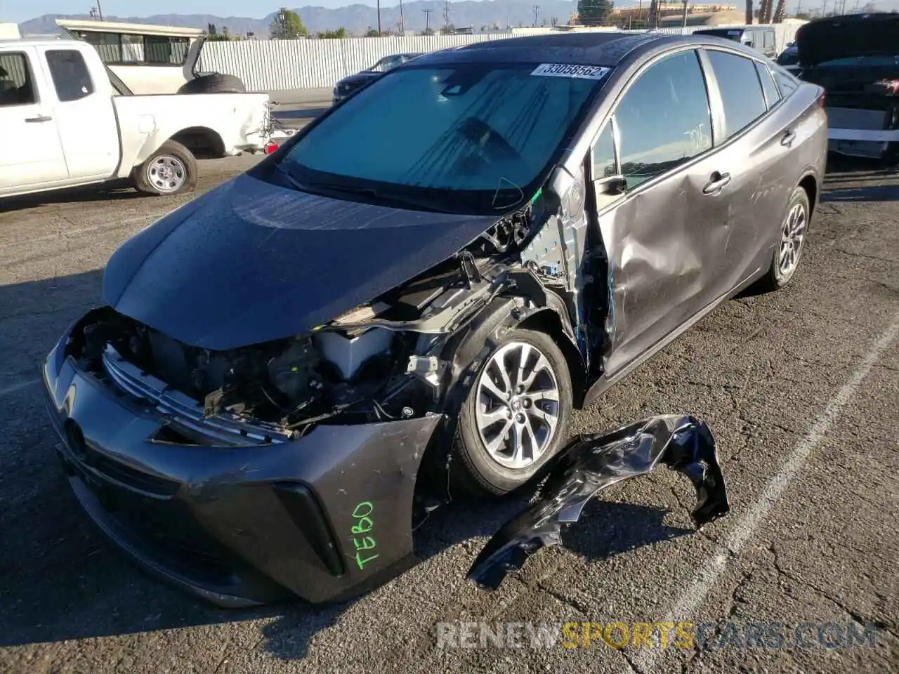 2 Photograph of a damaged car JTDKAMFU2M3133595 TOYOTA PRIUS 2021