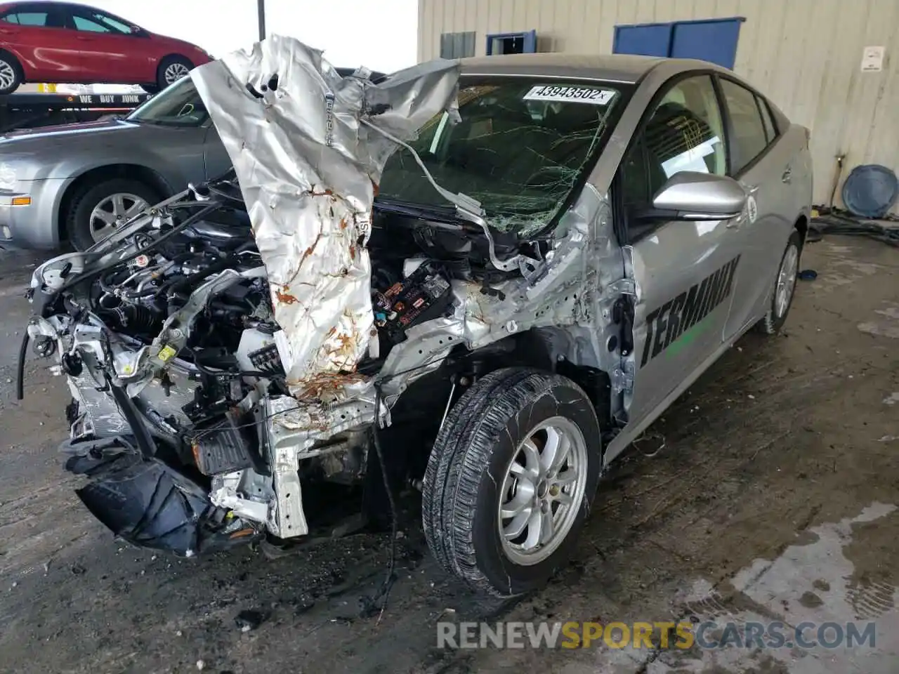 2 Photograph of a damaged car JTDKAMFU2M3152017 TOYOTA PRIUS 2021