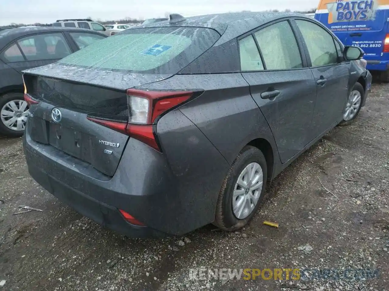 4 Photograph of a damaged car JTDKAMFU3M3140345 TOYOTA PRIUS 2021