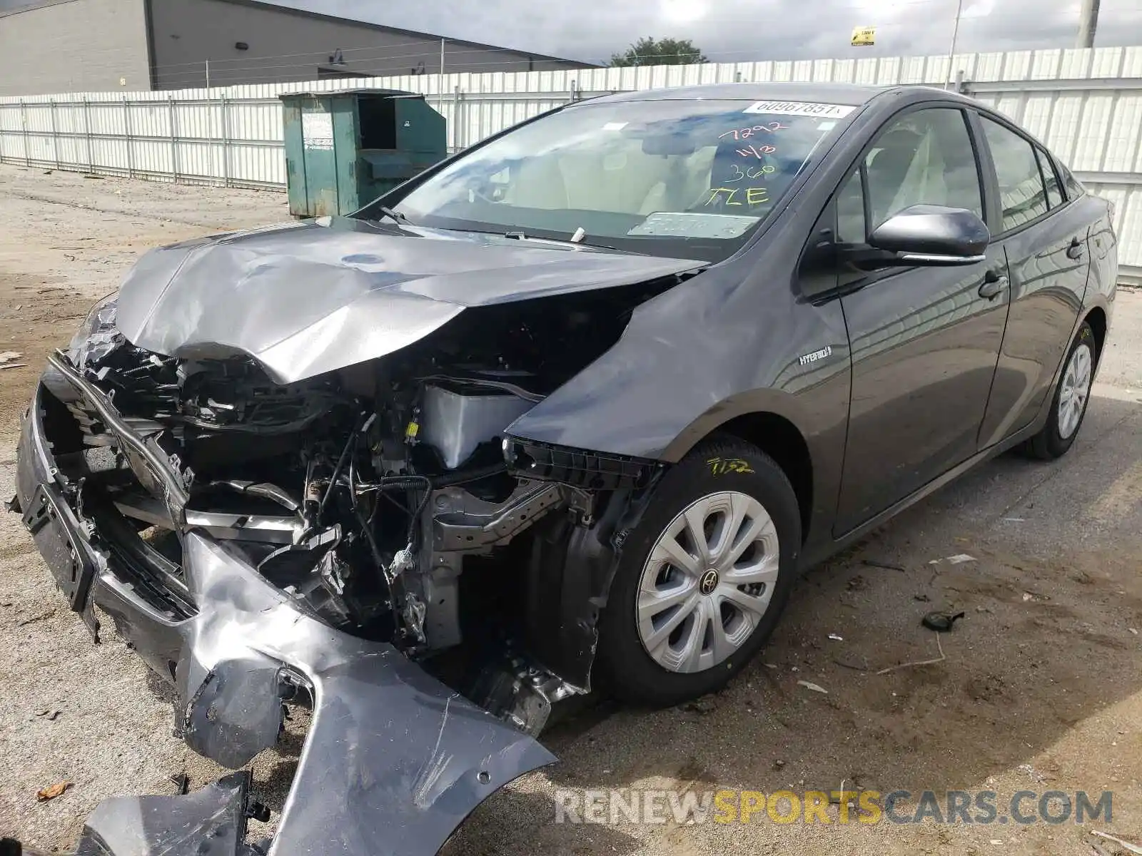 2 Photograph of a damaged car JTDKAMFU4M3137292 TOYOTA PRIUS 2021