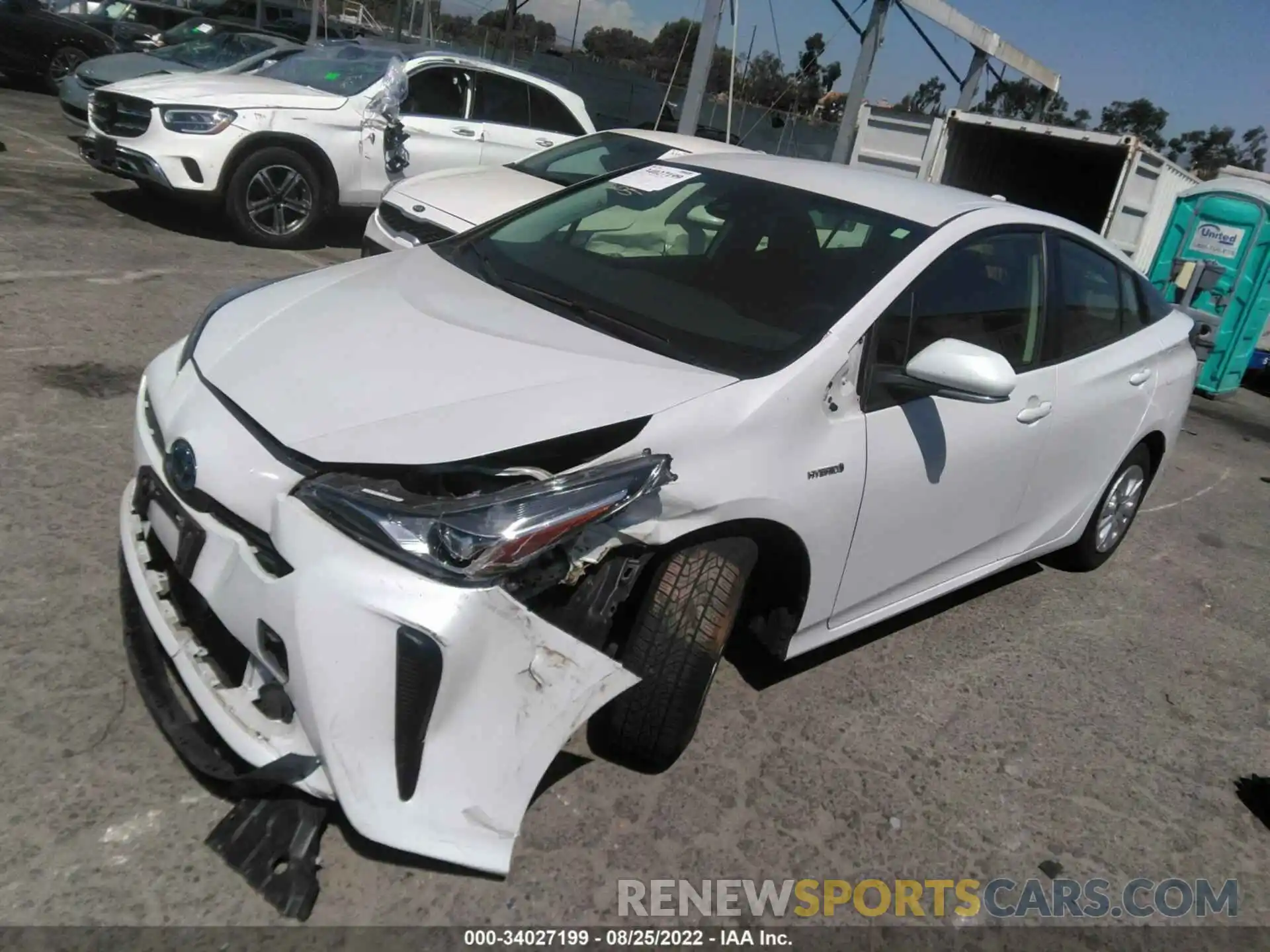 2 Photograph of a damaged car JTDKAMFU4M3143481 TOYOTA PRIUS 2021