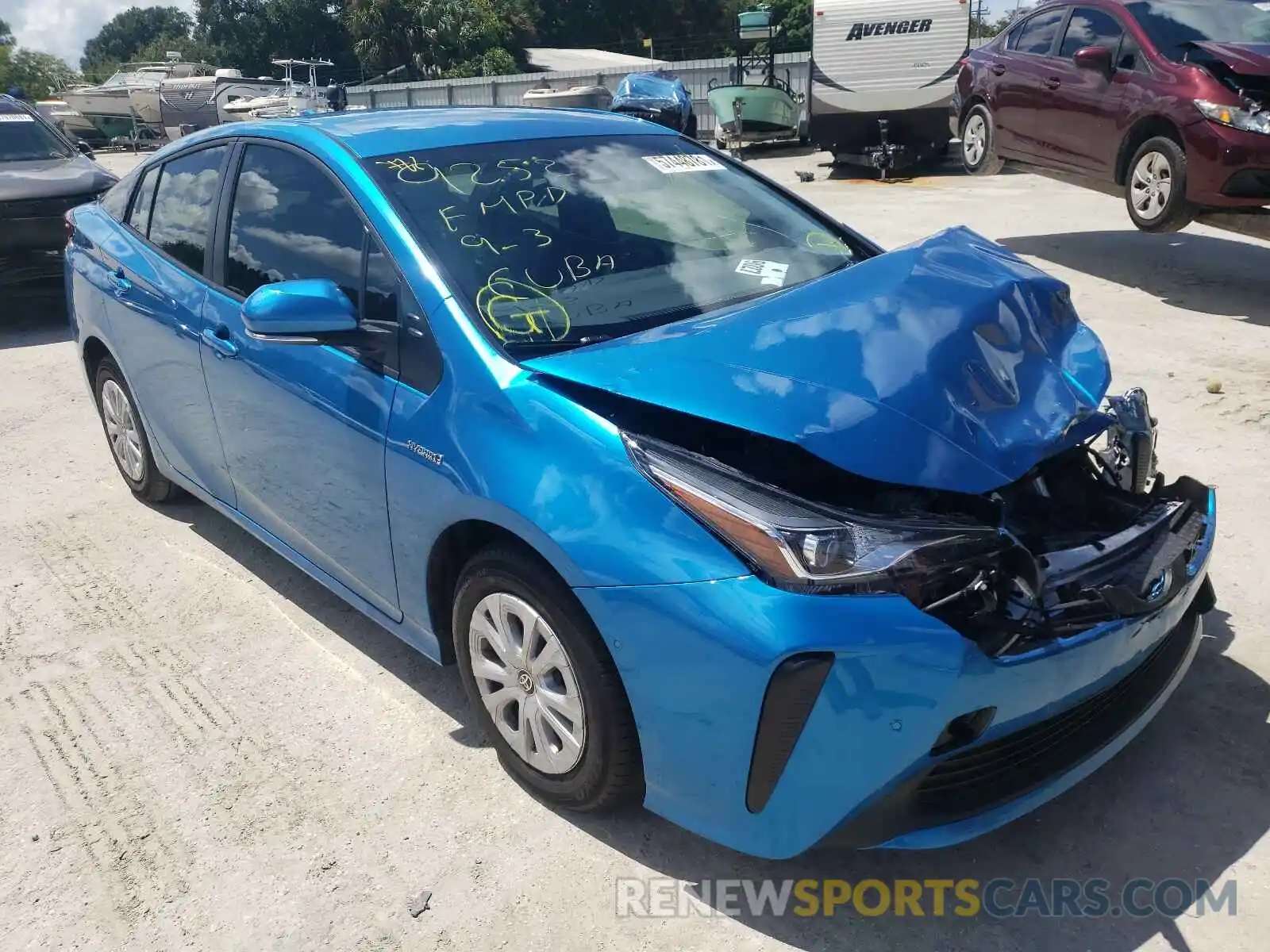 1 Photograph of a damaged car JTDKAMFU5M3131534 TOYOTA PRIUS 2021