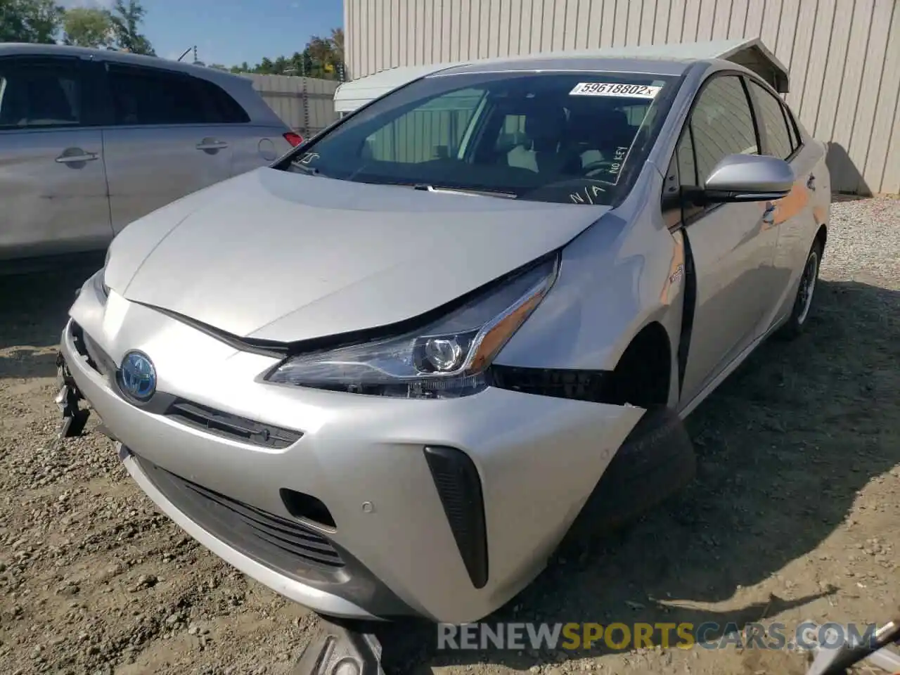 2 Photograph of a damaged car JTDKAMFU5M3141772 TOYOTA PRIUS 2021