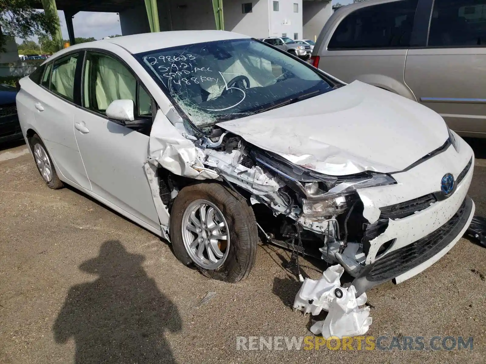 1 Photograph of a damaged car JTDKAMFU5M3143411 TOYOTA PRIUS 2021