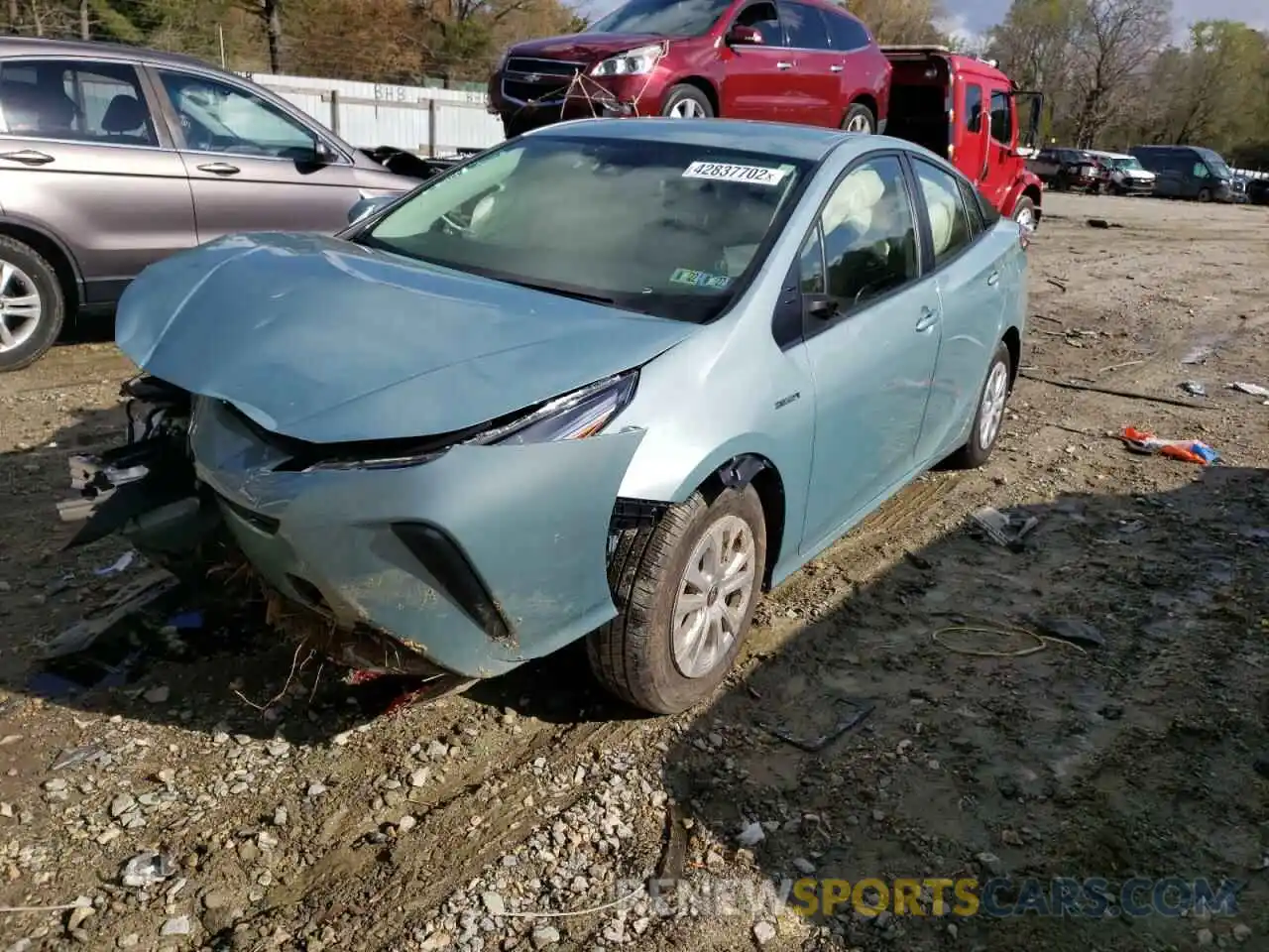 2 Photograph of a damaged car JTDKAMFU6M3145605 TOYOTA PRIUS 2021